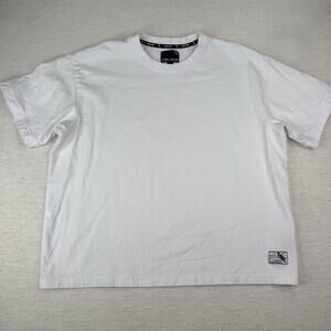 Stone Falcon Men's Apparel Relaxed Fit White Boxy T-Shirt Tee Size L